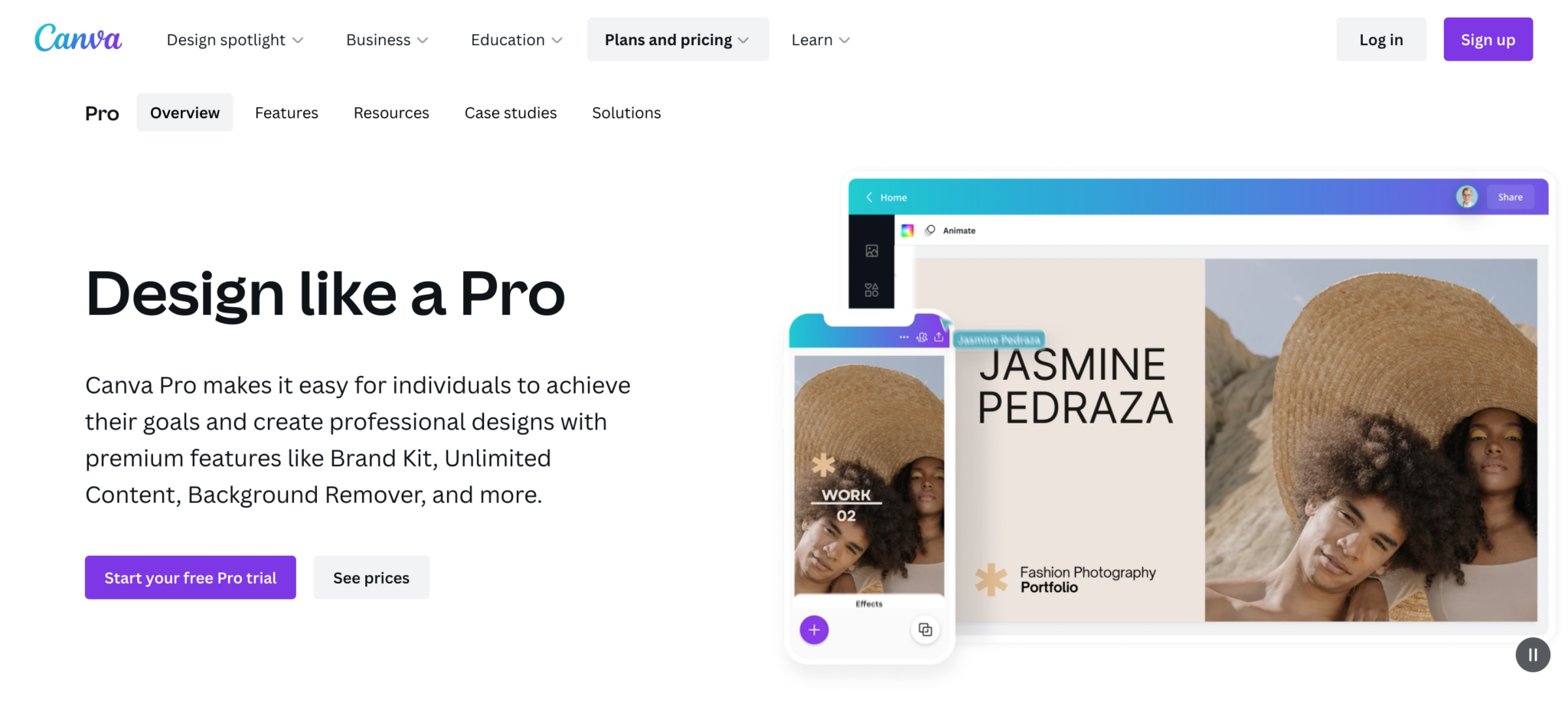 canva pro website screenshot