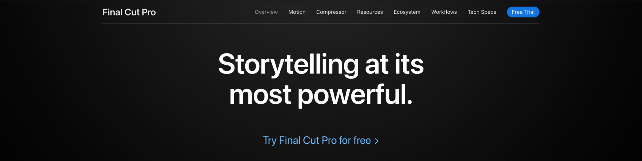 Apple Final Cut Pro X Website Screenshot