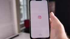 Iphone with opened instagram app