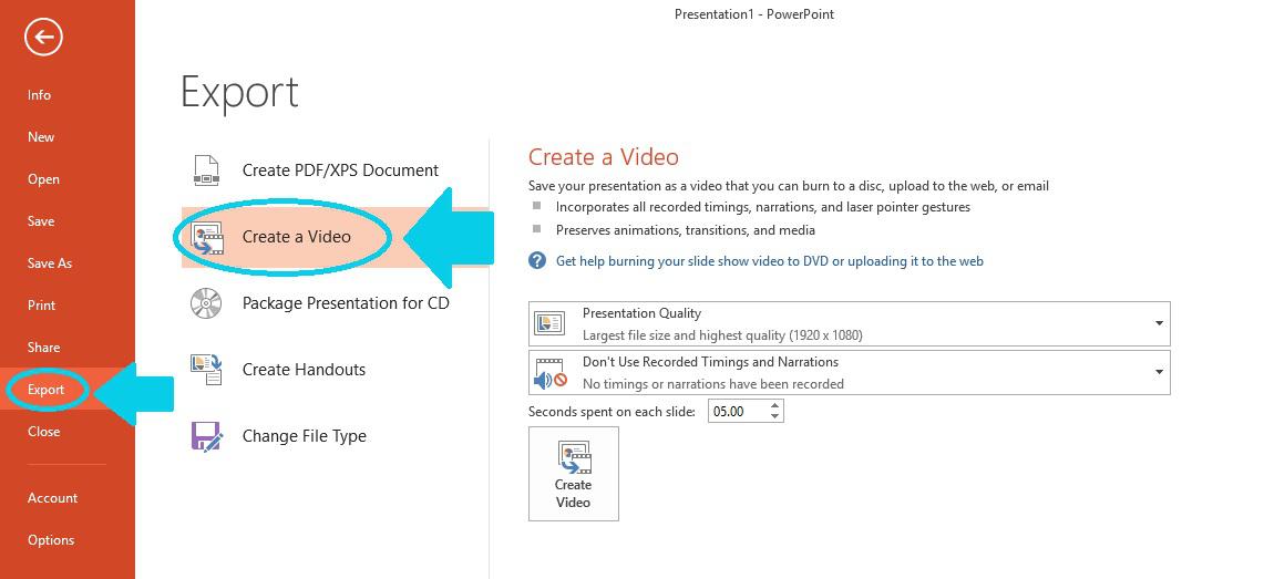 Create a video in PowerPoint