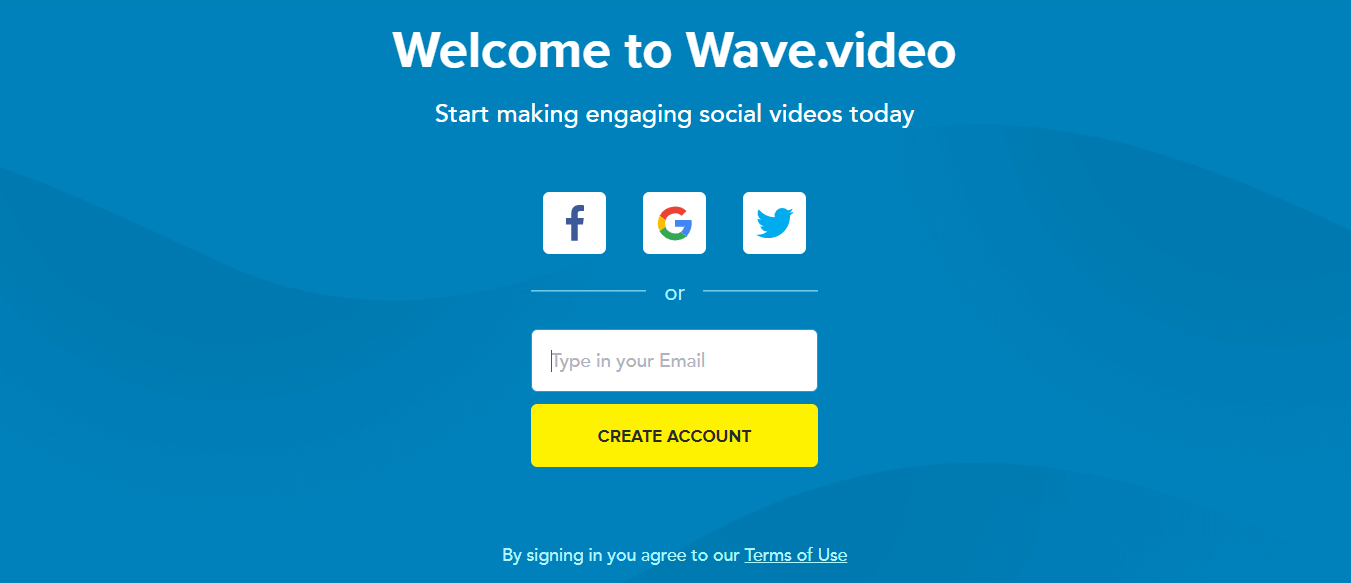 wave.video landing page