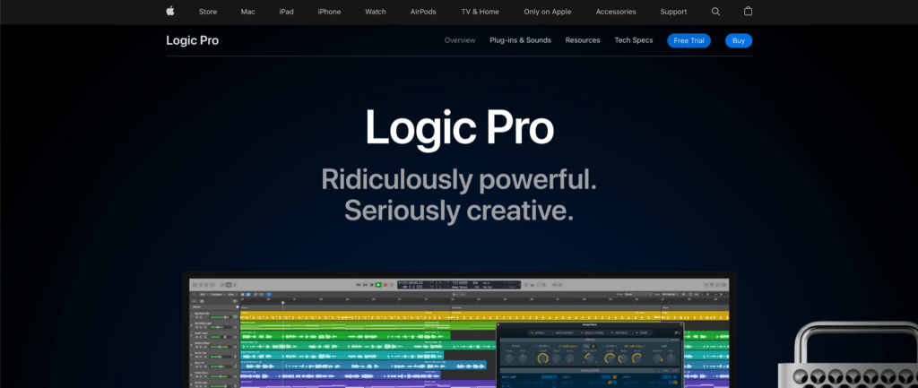 logic pro main page screenshot